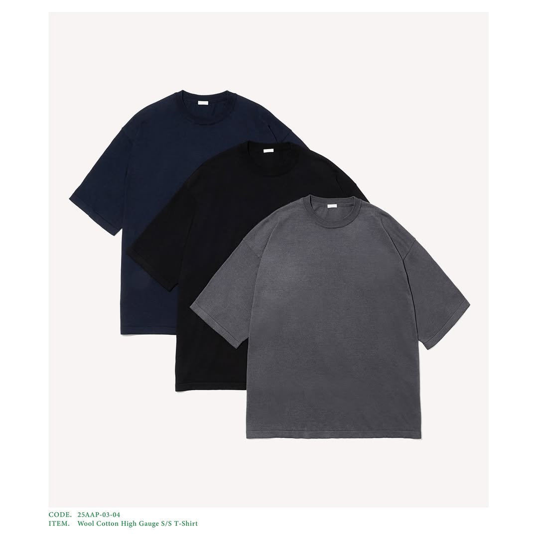 A.PRESSE 25AW Wool Cotton High Gauge S/S T-Shirt